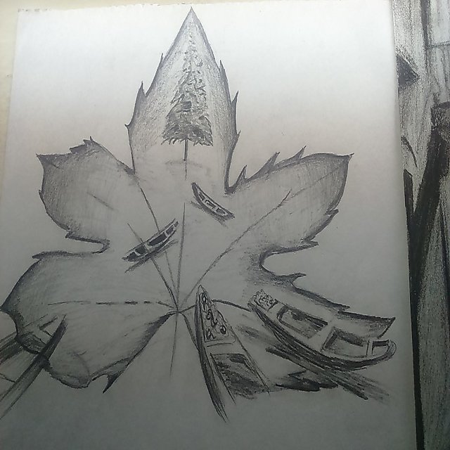 How to draw( CHINAR )🍁 Maple leaf is bleeding Kashmir. : Due to heated  circumstance im showing the peaceful side of kashmir and how it is  bleeding... | By Art UniverseFacebook