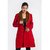 Fbbic Red Wool Blend Over Coats For Women
