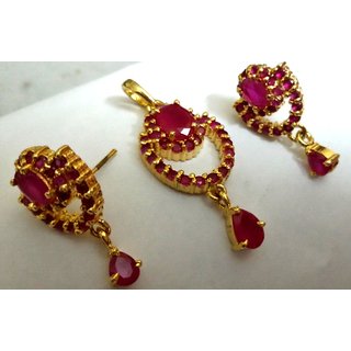 Gold plated Ruby Pendant Set Prices in 