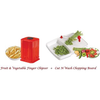 Amiraj Combo Of Cut N Wash Chopping Board & Fruit & Vegetable Finger Chipser -14