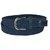CTM? Mens Elastic Braided Stretch Belt with Silver Buckle and Matching Tabs, Large (38-40 inches), Navy