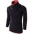 H2H Mens Fashion Turtleneck Slim Fit Pullover Sweater Oblique Line Bottom Edge NAVY US L/Asia XL (KMTTL040)