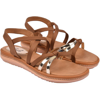 Buy Jade Women's Khaki Sandals Online @ ₹499 from ShopClues