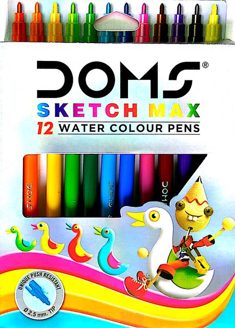Doms Sketch Max Jumbo Pen 5mm Tip 12 Shades with Carry Case Vibrant   IntelKids
