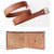 Combo of Brown Wallet and Men's Faux Leather Belt Tan Color