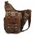 Mens Boys Vintage Canvas Shoulder Military Messenger Bag Sling School Bags Chest Military Leather Patchwork Messenger Bag(Khaki)- Great Christmas Birthday Gift for Families and Friends