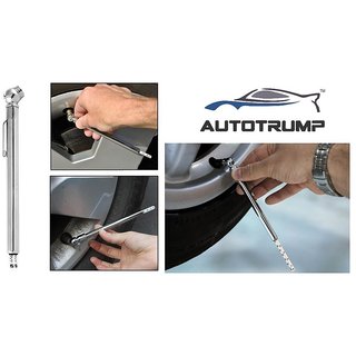 AUTOTRUMP Accurate Chrome Coated Pen Type Tire Pressure Gauge For With Free AUTOTRUMP Logo Keychain