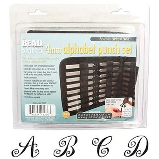Buy 27 Piece Uppercase Spiral Font Alphabet Letters Punch Set For Metal ...
