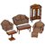 Melissa & Doug Classic Victorian Wooden and Upholstered Dollhouse Living Room Furniture (9 pcs)
