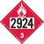 Labelmaster ZEZ22924 UN 2924 Flammable Liquid Placard, E-Z Removable Vinyl (Pack of 25)