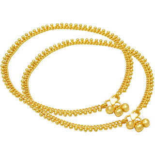 Memoir Gold plated Ethnic Beaded Bridal wedding Auspicious marriage Wedding Anklets for Women