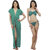 Arlopa 3 Pieces Nightwear Robe with Bra and Panty in Satin