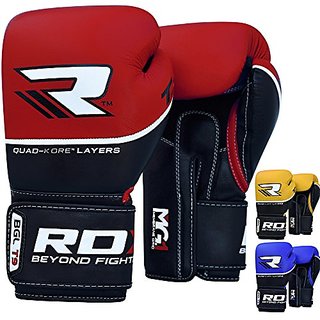 Rdx cow hide leather gel discount boxing gloves