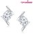 MEENAZ VIVID EXTRAVAGANCE SOLITAIRE RHODIUM PLATED CZ EARINGS T130