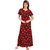 Be You Fashion Women Serena Satin Red Geometric Printed Nightgown