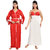 Be You Fashion Women Satin Red Solid 2 piece Nighty Set