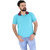 Oldberri Men Half Sleeves Solid Polo Neck Light Blue T-Shirts