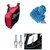 AutoStark Accessories Bike Body Cover Red & Blue + Tyre Led Light Blue + Bike Cleaning Gloves For Suzuki Heat