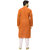 RG Designers Men's Orange Cotton Kurta Pajama Set