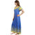 Be You Fashion Women Serena Satin Blue-Yellow Floral Printed Nightgown