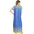 Be You Fashion Women Serena Satin Blue-Yellow Floral Printed Nightgown