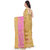 Leeps Prints Gold & Pink Art Silk Self Design Saree With Blouse