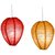 Skycandle Multi-Color Oval Shaped Round Paper Hanging Lights Pack Of 2