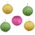 Skycandle 6 Inch Multicolor Coloured Round Paper Craft Hanging Lights Pack Of 5