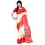Triveni White Silk Printed Saree Without Blouse