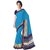 Triveni Blue Silk Printed Saree Without Blouse