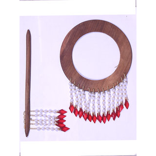 HomeSsazawat Beautiful Round Shape Curtain Wooden Lock (set Of 2 ) Red Beads