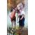 Little girl petting her best friend pony at countryside outdoors Painting 12 x 18 Inch Laminated Poster