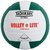 Tachikara SV-MNC Volley-Lite volleyball with Sensi-Tech cover, regulation size but lighter (dark green/white).