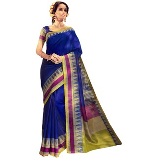 RK FASHIONS Blue Bhagalpuri Party Wear Printed Saree With Unstitched Blouse - RK234052