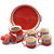 Tray Set in Royal Orange Colour with Classy Arrow Pattern ( Set of 6 ) BY Sunshine The Premium Stoneware