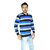 CALIBRO Men's Blue-Black V Neck Sweater