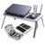 E Table - Foldable Stand High Quality Table With 2 USB Cooling Fans Multipurpose Adjustable Table + Free Aluma wallet