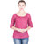 WearGo Stylish Pink Round-Neck Cum Off-Shoulder Top For Women