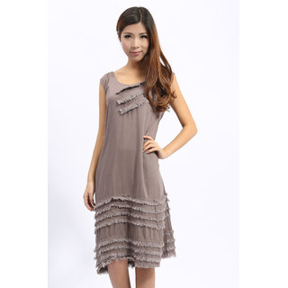 Latest Fashion Casual Long Dress Coffee. GLITZY BY ROOHIE