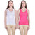 Dollar Missy Women'S Combo Of 2 White And Romantic Rani  Cotton  Tank Top