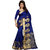 Divyang fashion Blue Pot Raj Poly Cotton Saree with Blouse
