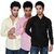 Black Bee Full Sleeves Cut Away Casual Poly-Cotton Shirts For Men Pack Of 3