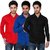 Black Bee Full Sleeves Cut Away Casual Poly-Cotton Shirts For Men Pack Of 3