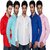 Black Bee Full Sleeves Cut Away Casual Poly-Cotton Shirts For Men Pack Of 5