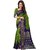 Perrot and Blue  Floral Printed Work Bhagalpuri Silk Partywear Bandhani Saree with Blouse