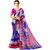 Meia Blue and Pink Silk Printed Saree With Blouse