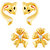 Mahi Gold Plated Gold & White Alloy Studs for Women-Combo of 5