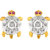 Mahi Gold Plated Combo of Three Stud Earrings with CZ for Women CO1104599G