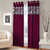 Fashion Fab Set Of 2 Window Eyelet Maroon Patch Printed Curtains