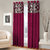 Fashion Fab Set Of 2 Door Eyelet Maroon Patch Printed Curtains